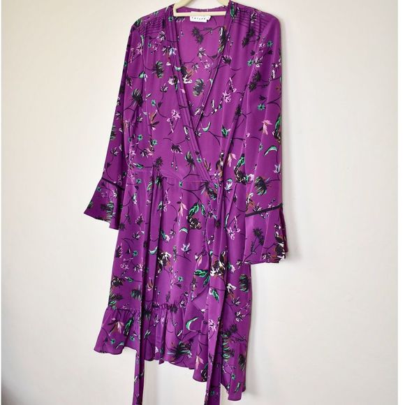 TANYA TAYLOR Nomi Vine Silk Wrap Dress NEW - Picture 11 of 13